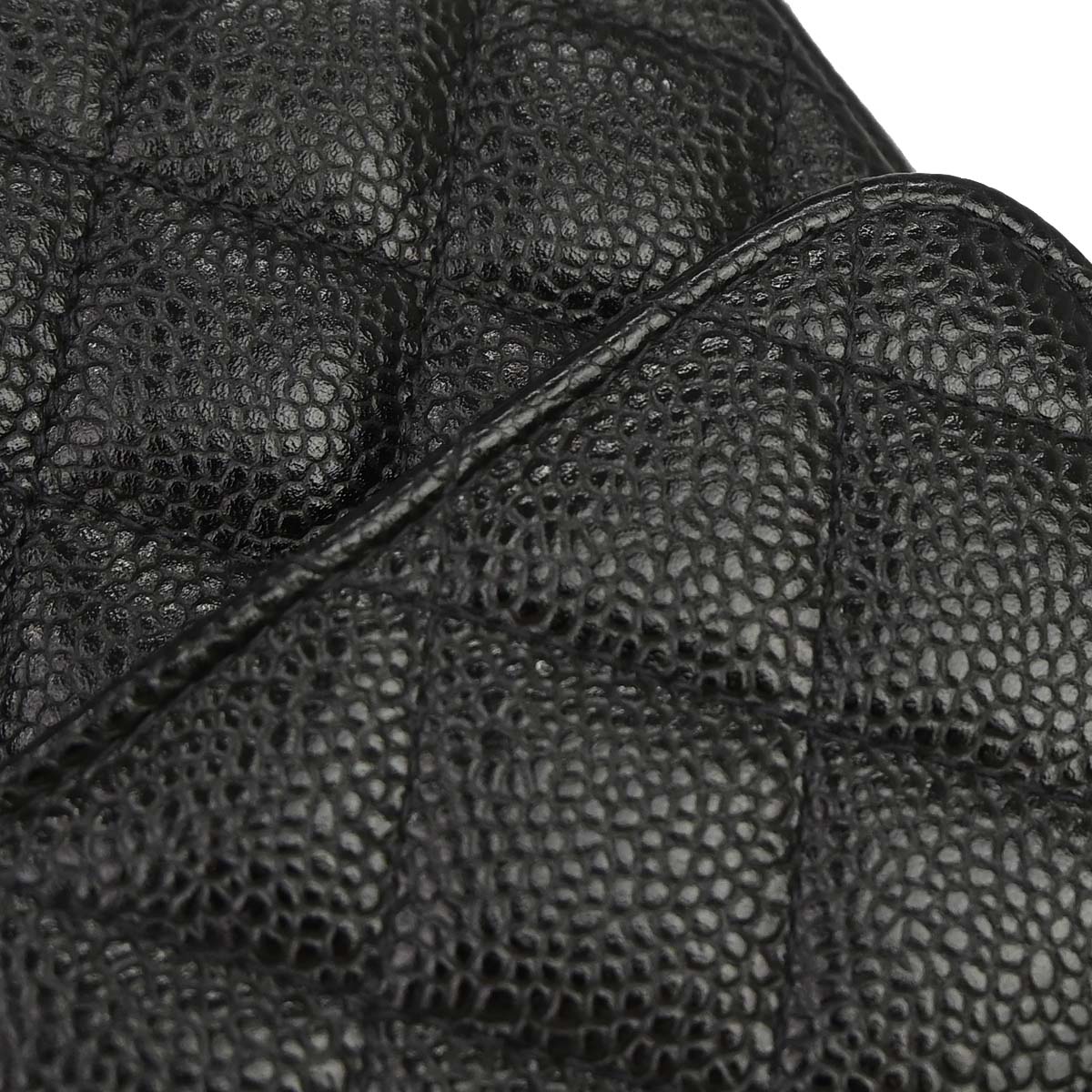 Chanel 2002-2003 Black Caviar Skin Small Classic Double Flap Shoulder Bag