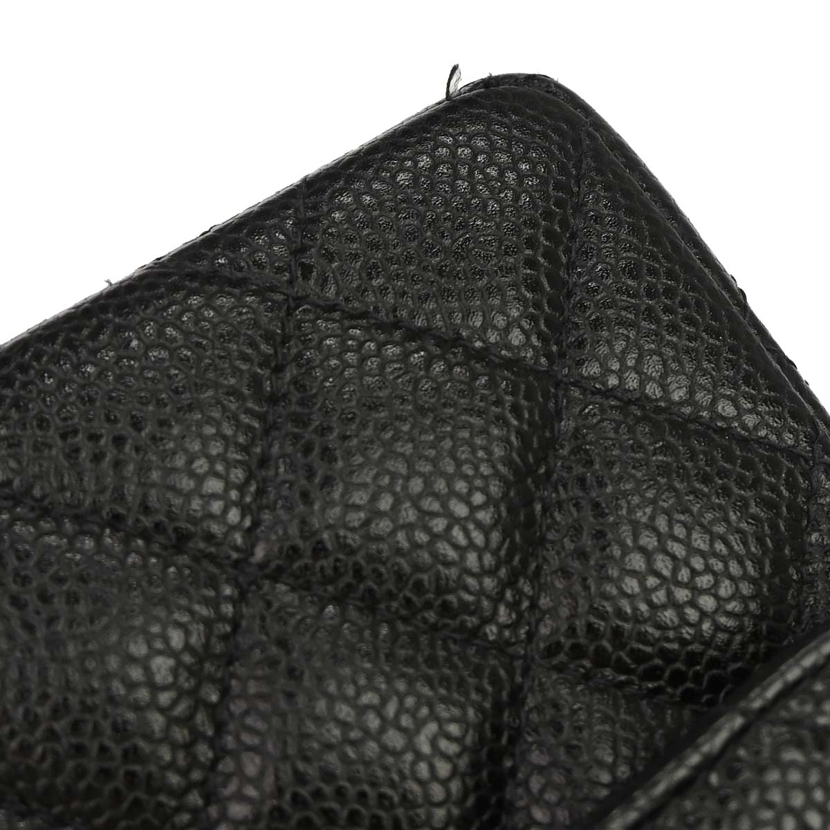 Chanel 2002-2003 Black Caviar Skin Small Classic Double Flap Shoulder Bag