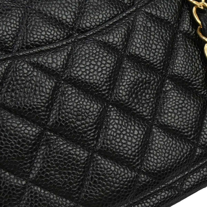 Chanel 2002-2003 Black Caviar Skin Small Classic Double Flap Shoulder Bag