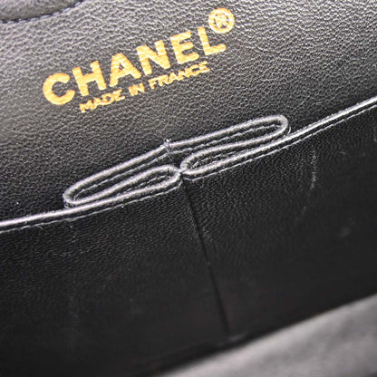 Chanel 2002-2003 Black Caviar Skin Small Classic Double Flap Shoulder Bag