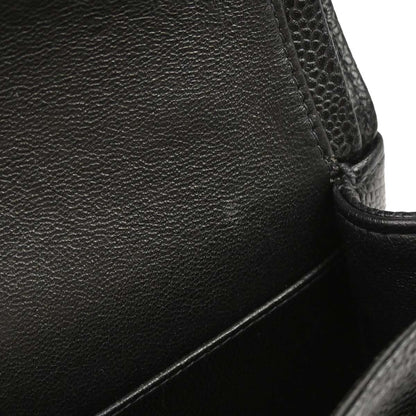 Chanel 2002-2003 Black Caviar Skin Small Classic Double Flap Shoulder Bag