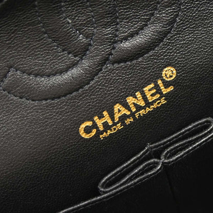 Chanel 2002-2003 Black Caviar Skin Small Classic Double Flap Shoulder Bag