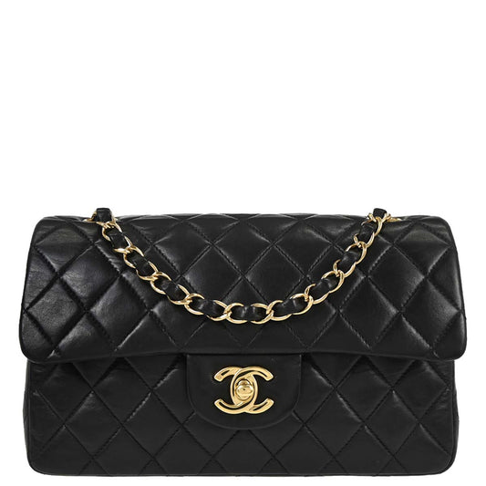 Chanel Black Lambskin Small Classic Double Flap Shoulder Bag