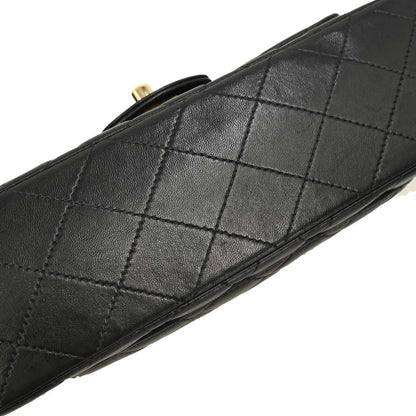 Chanel Black Lambskin Small Classic Double Flap Shoulder Bag