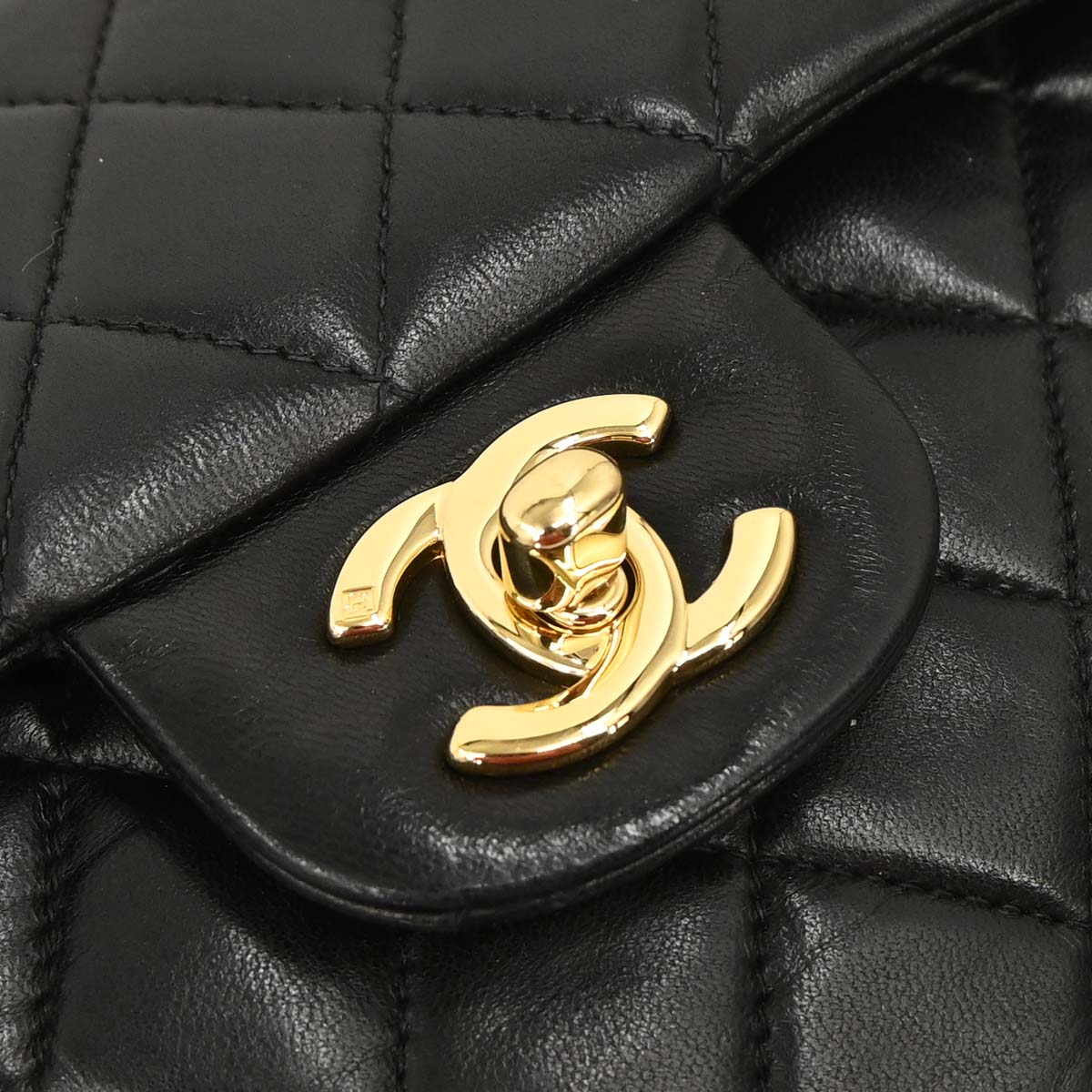 Chanel Black Lambskin Small Classic Double Flap Shoulder Bag