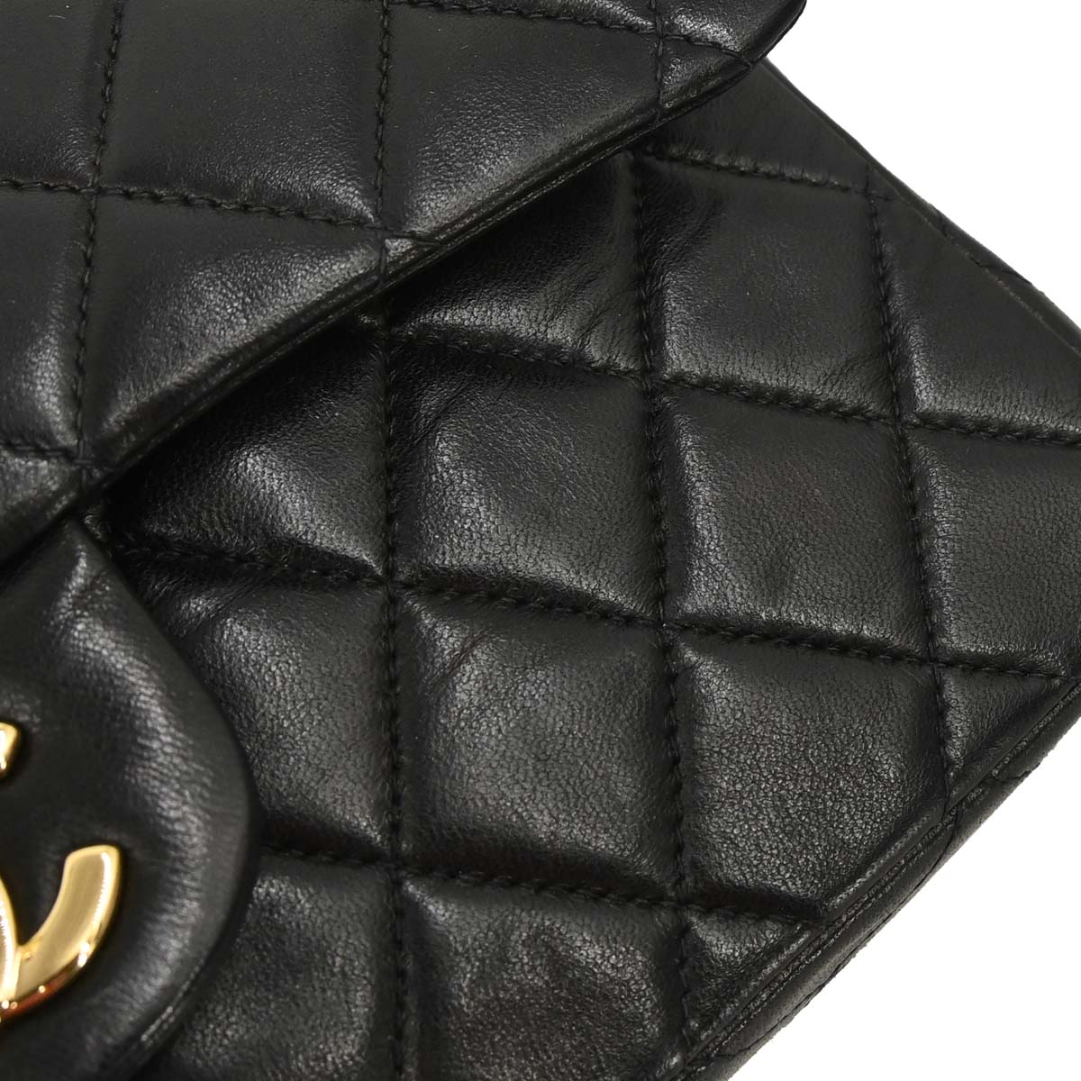 Chanel Black Lambskin Small Classic Double Flap Shoulder Bag