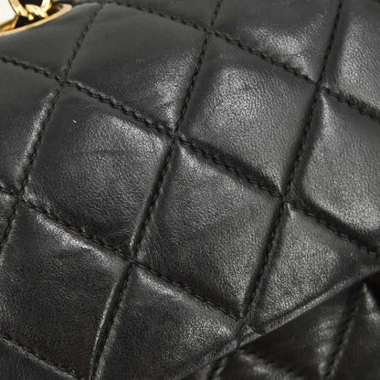 Chanel Black Lambskin Small Classic Double Flap Shoulder Bag