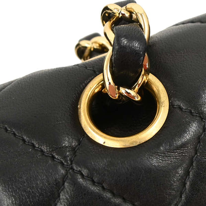 Chanel Black Lambskin Small Classic Double Flap Shoulder Bag