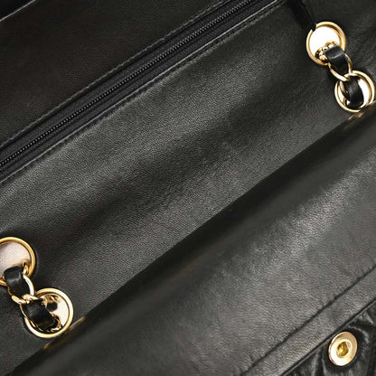 Chanel Black Lambskin Small Classic Double Flap Shoulder Bag