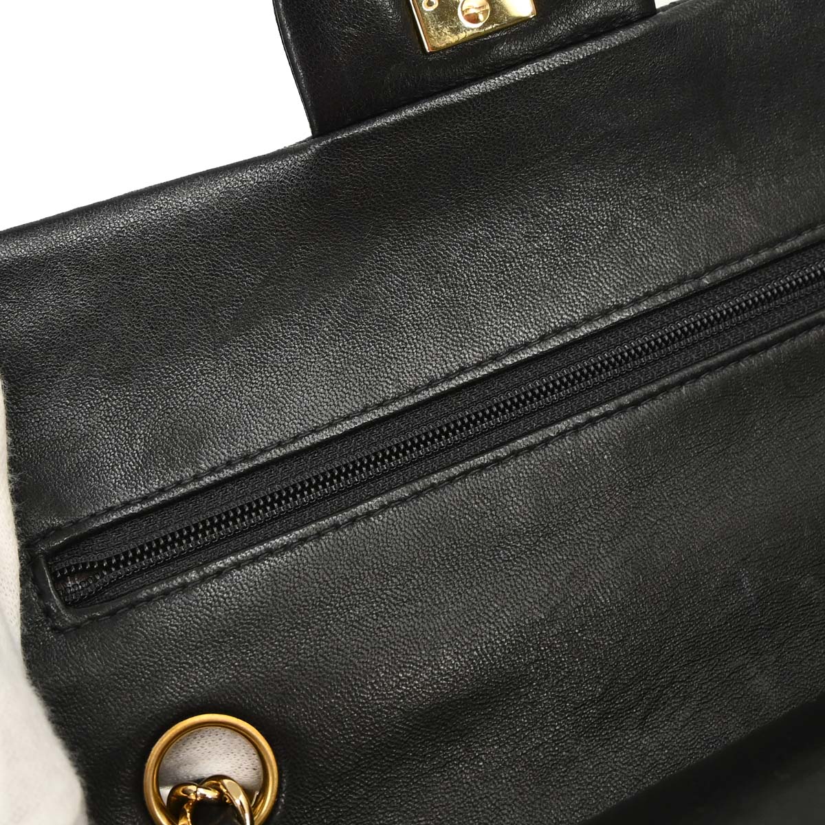 Chanel Black Lambskin Small Classic Double Flap Shoulder Bag
