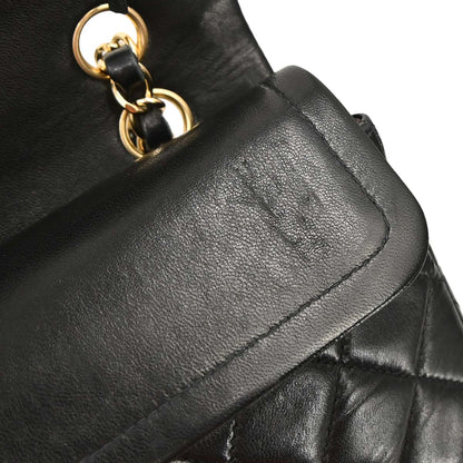 Chanel Black Lambskin Small Classic Double Flap Shoulder Bag