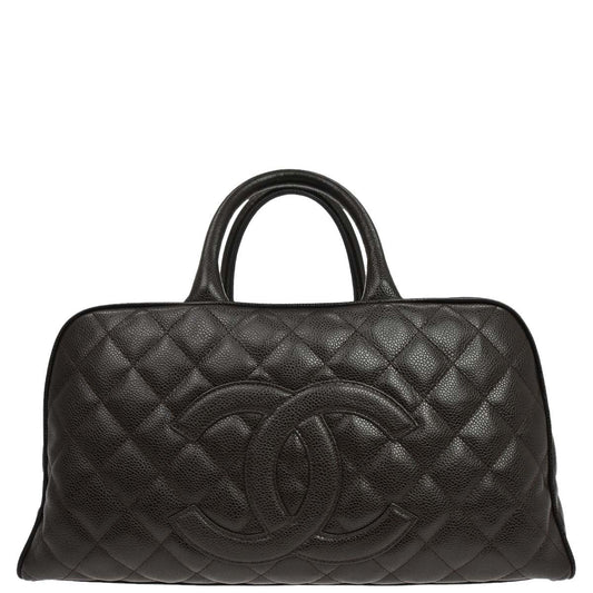 Chanel 2003-2004 Brown Caviar Skin Bowling Bag 37