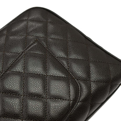 Chanel 2003-2004 Brown Caviar Skin Bowling Bag 37
