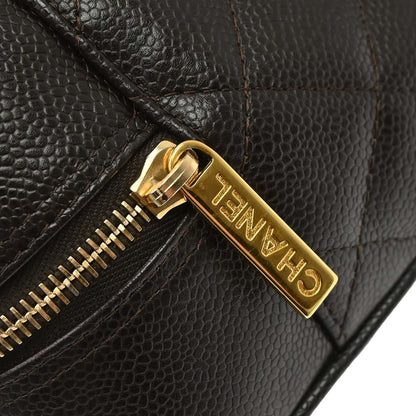 Chanel 2003-2004 Brown Caviar Skin Bowling Bag 37