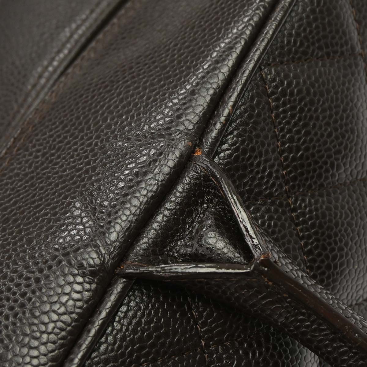 Chanel 2003-2004 Brown Caviar Skin Bowling Bag 37