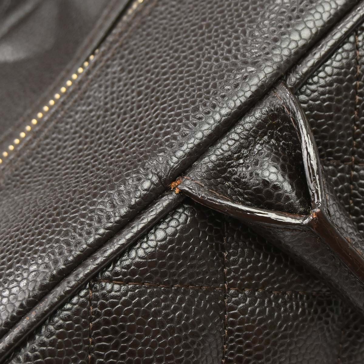 Chanel 2003-2004 Brown Caviar Skin Bowling Bag 37