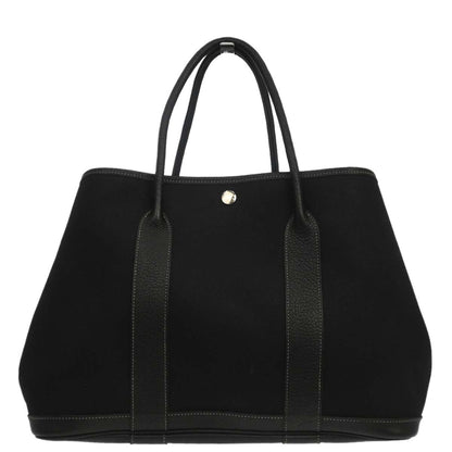 Hermes Black Toile Officier Negonda Garden Party 36 PM Tote Bag