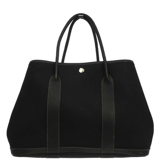 Hermes Black Toile Officier Negonda Garden Party 36 PM Tote Bag