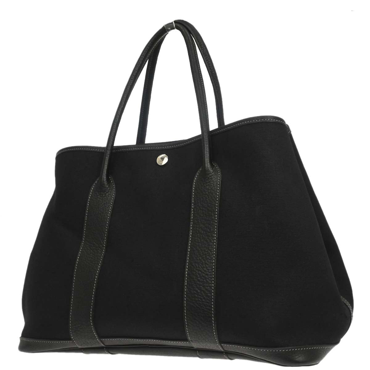 Hermes Black Toile Officier Negonda Garden Party 36 PM Tote Bag
