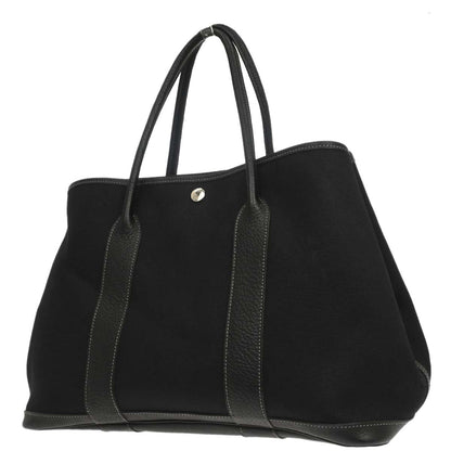 Hermes Black Toile Officier Negonda Garden Party 36 PM Tote Bag