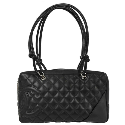 Chanel Black Calfskin Cambon Ligne Bowling Bag 27