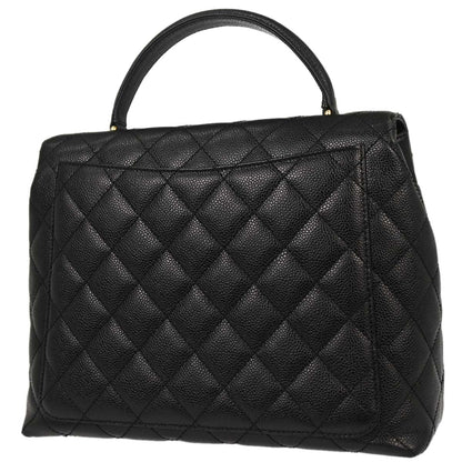 Chanel 2003-2004 Black Caviar Skin Kelly Top Handle Handbag
