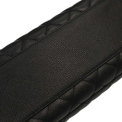 Chanel 2003-2004 Black Caviar Skin Kelly Top Handle Handbag