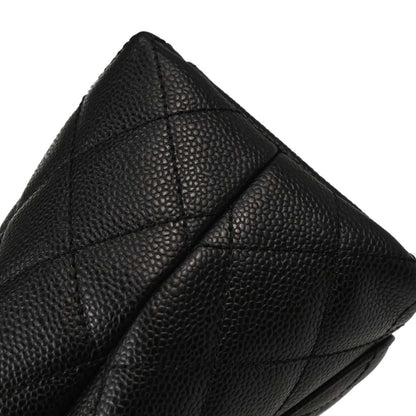 Chanel 2003-2004 Black Caviar Skin Kelly Top Handle Handbag