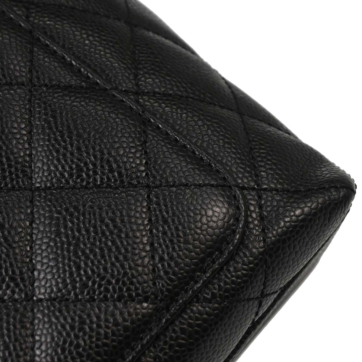 Chanel 2003-2004 Black Caviar Skin Kelly Top Handle Handbag