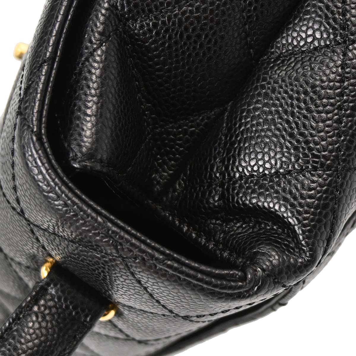 Chanel 2003-2004 Black Caviar Skin Kelly Top Handle Handbag