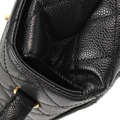 Chanel 2003-2004 Black Caviar Skin Kelly Top Handle Handbag
