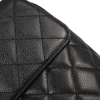 Chanel 2003-2004 Black Caviar Skin Kelly Top Handle Handbag