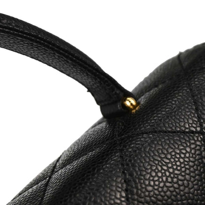 Chanel 2003-2004 Black Caviar Skin Kelly Top Handle Handbag