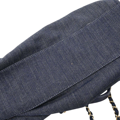 Chanel 2012-2013 Navy Denim Deauville 2way Shoulder Tote Handbag