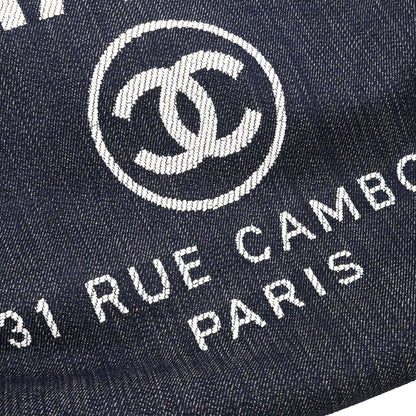 Chanel 2012-2013 Navy Denim Deauville 2way Shoulder Tote Handbag