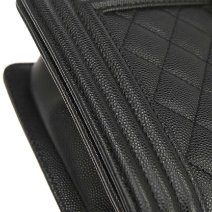 Boy Chanel Black Caviar Skin Medium Chain Shoulder Bag