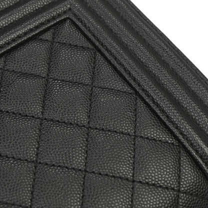 Boy Chanel Black Caviar Skin Medium Chain Shoulder Bag
