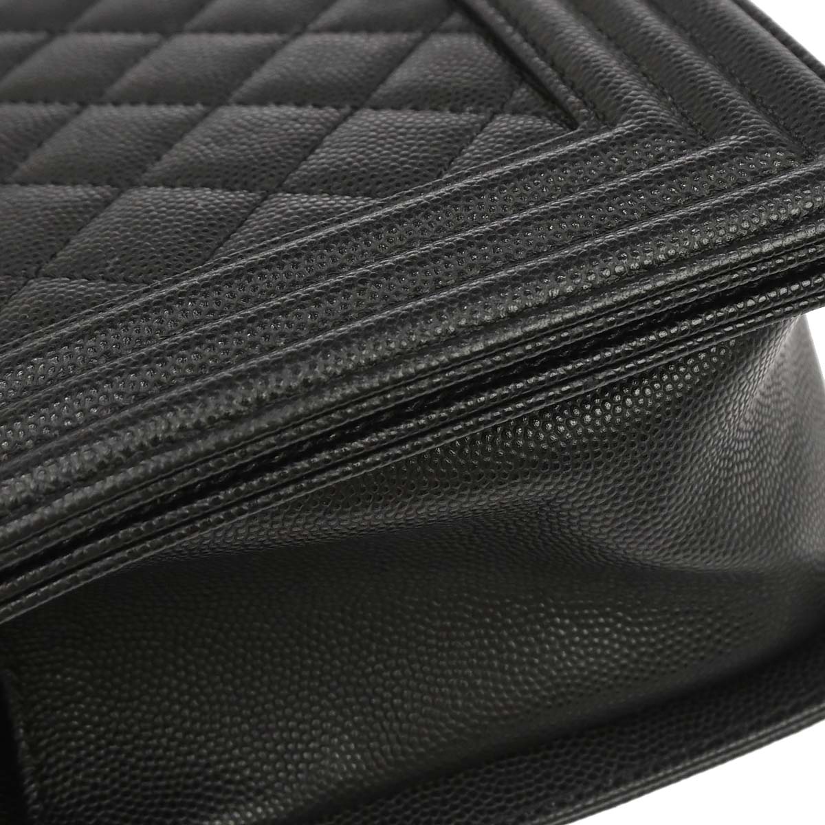 Boy Chanel Black Caviar Skin Medium Chain Shoulder Bag