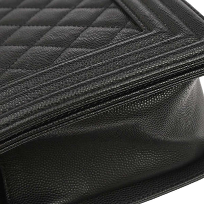 Boy Chanel Black Caviar Skin Medium Chain Shoulder Bag