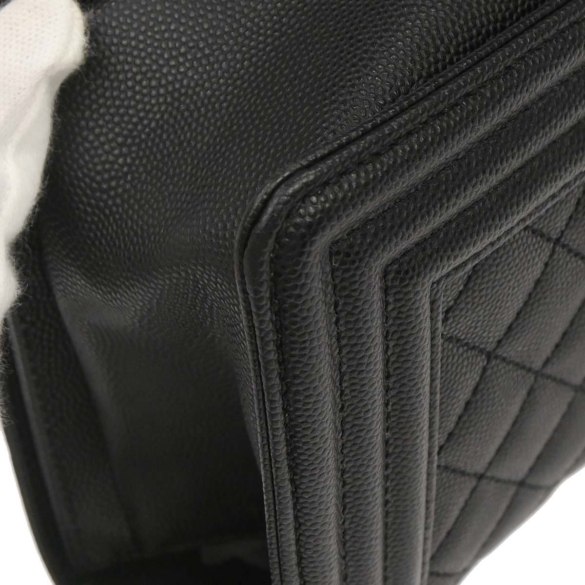 Boy Chanel Black Caviar Skin Medium Chain Shoulder Bag
