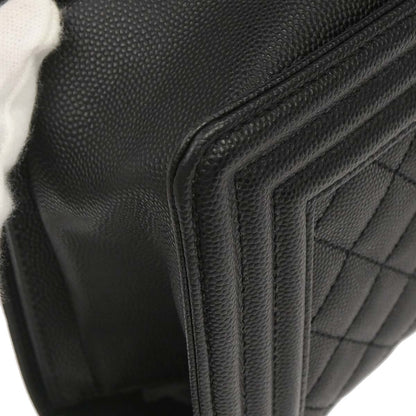 Boy Chanel Black Caviar Skin Medium Chain Shoulder Bag