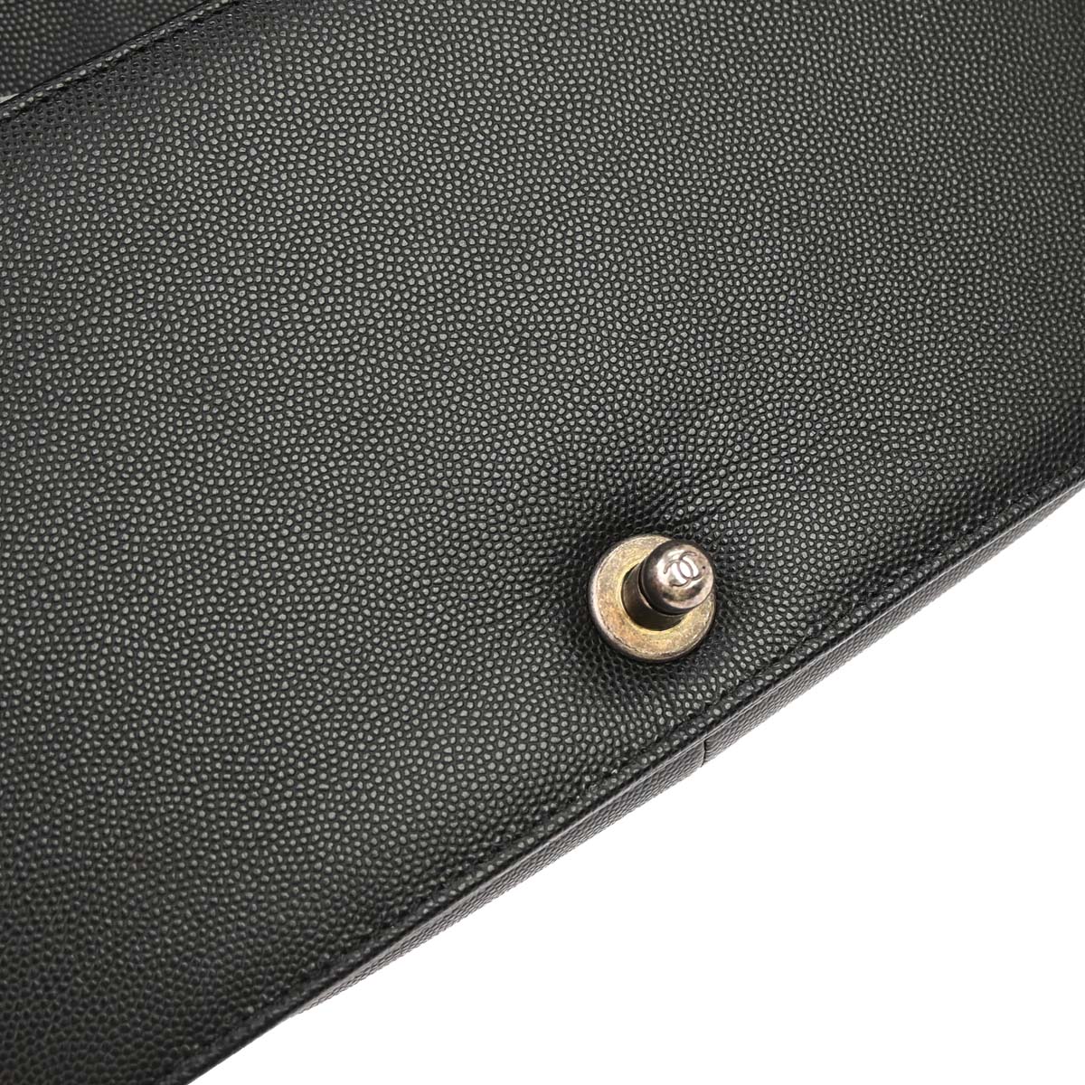 Boy Chanel Black Caviar Skin Medium Chain Shoulder Bag