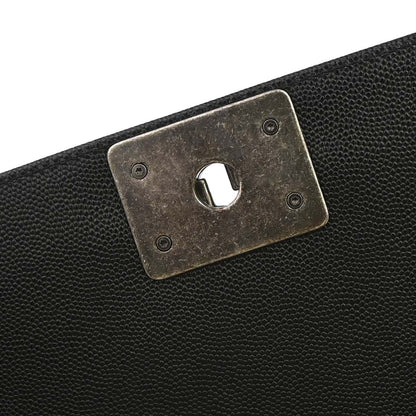 Boy Chanel Black Caviar Skin Medium Chain Shoulder Bag