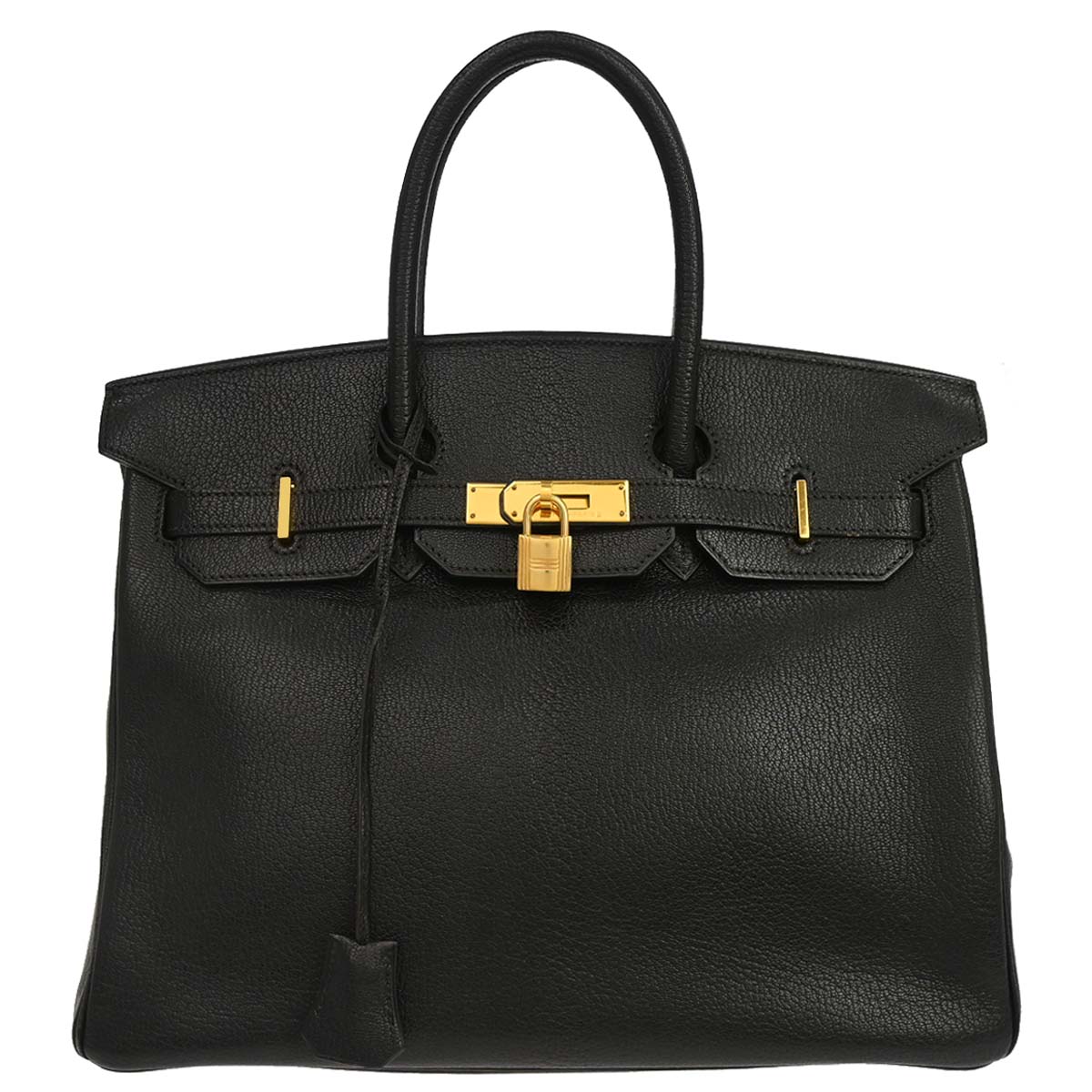 Hermes Black Chevre Coromandel Birkin 35 Handbag