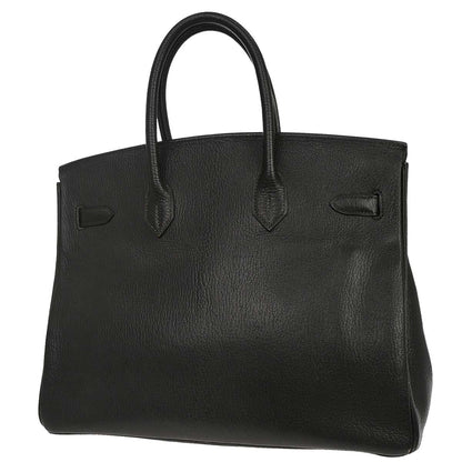 Hermes Black Chevre Coromandel Birkin 35 Handbag