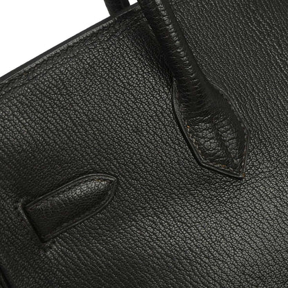 Hermes Black Chevre Coromandel Birkin 35 Handbag