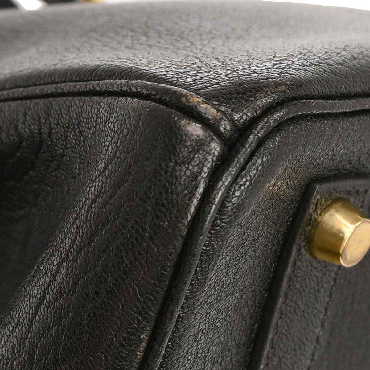 Hermes Black Chevre Coromandel Birkin 35 Handbag