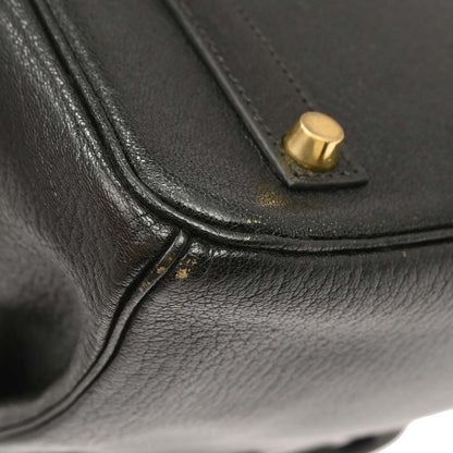 Hermes Black Chevre Coromandel Birkin 35 Handbag