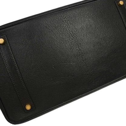 Hermes Black Chevre Coromandel Birkin 35 Handbag
