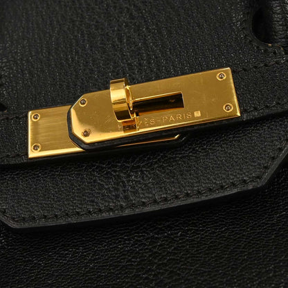 Hermes Black Chevre Coromandel Birkin 35 Handbag